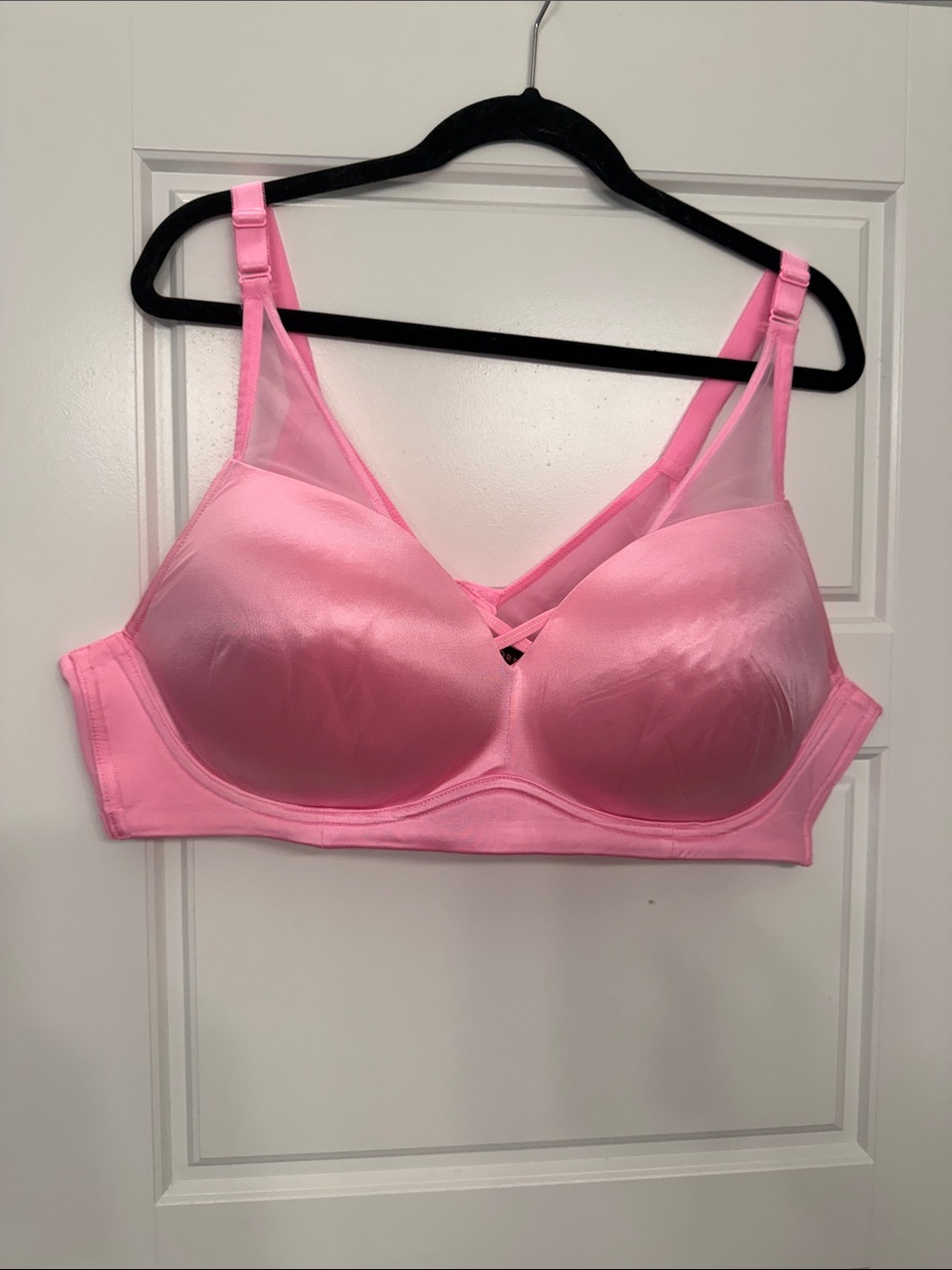 torrid Bright Pink Moulded Wireless Bra with Mesh Insets